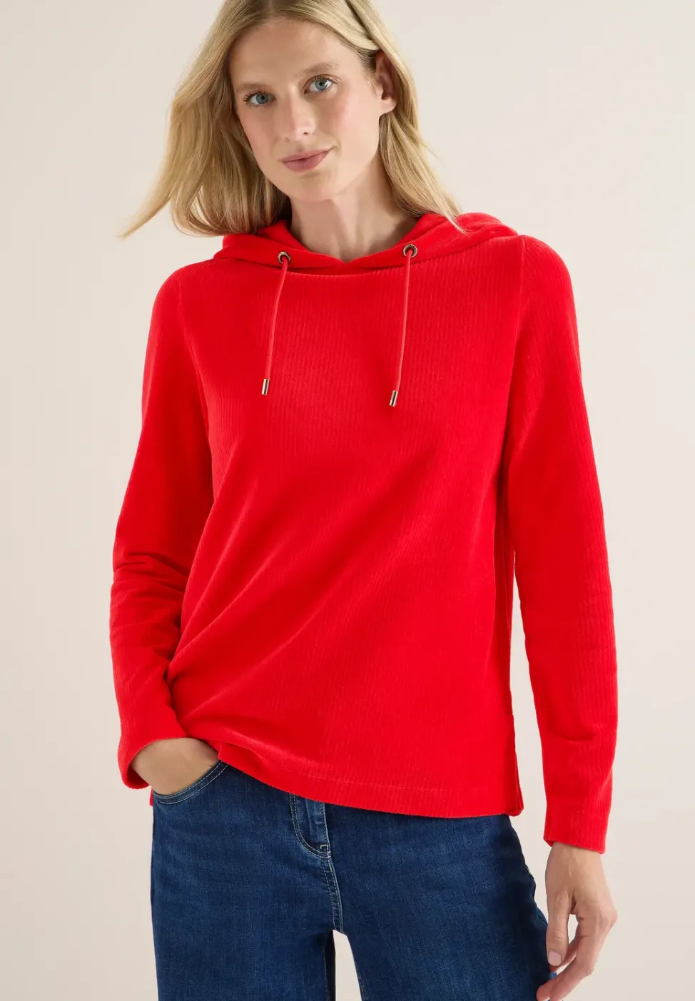 Veste en velours côtelé avec capuche