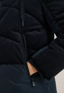 Veste bouffante avec mélange de velours côtelé