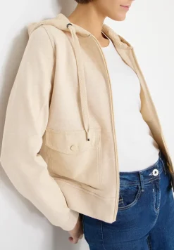 Veste à capuche à structure mixte