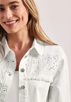 Veste en jean avec boutons et broderie