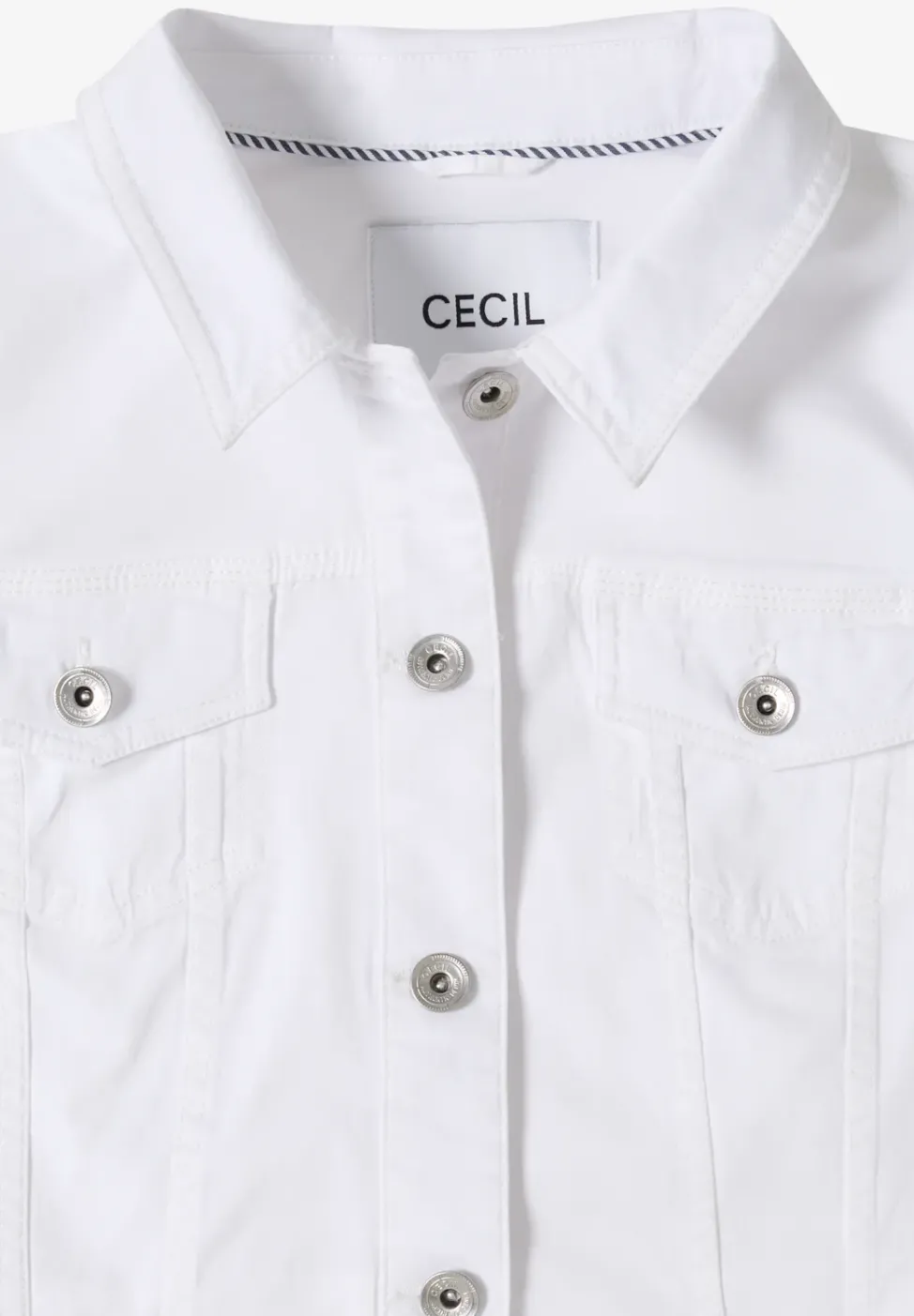 Veste en jean avec poches poitrine et boutons