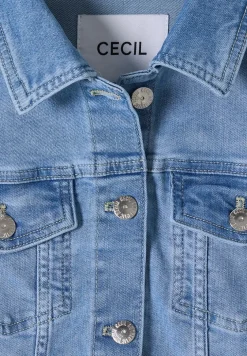 Veste en jean avec poches poitrine et boutons