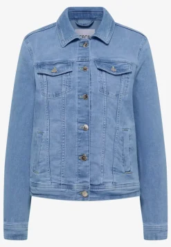Veste en jean avec poches poitrine et boutons