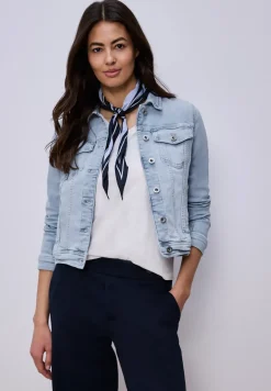 Veste en jean avec poches poitrine et boutons