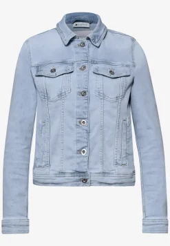 Veste en jean avec poches poitrine et boutons