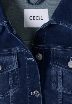 Veste en jean avec poches poitrine et boutons