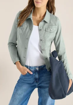 Veste en jean avec poches poitrine et boutons