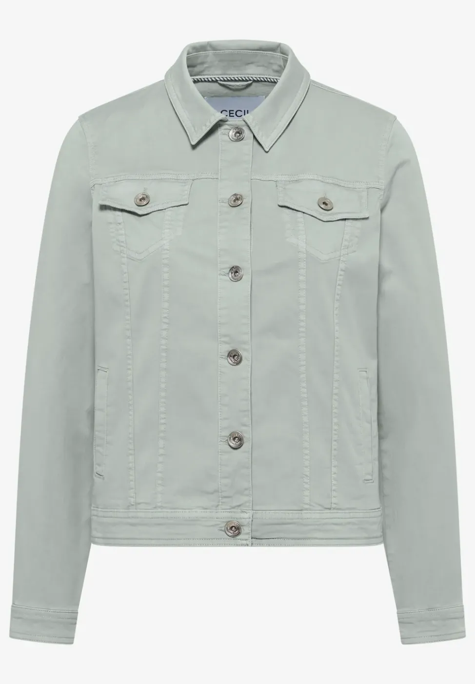 Veste en jean avec poches poitrine et boutons