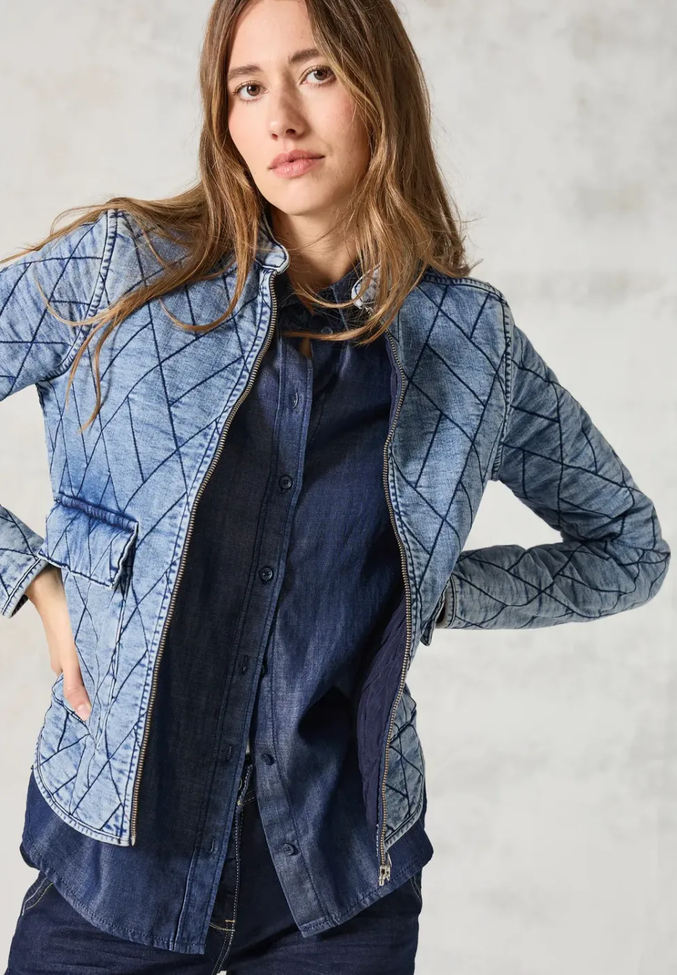 Veste en jean matelassée
