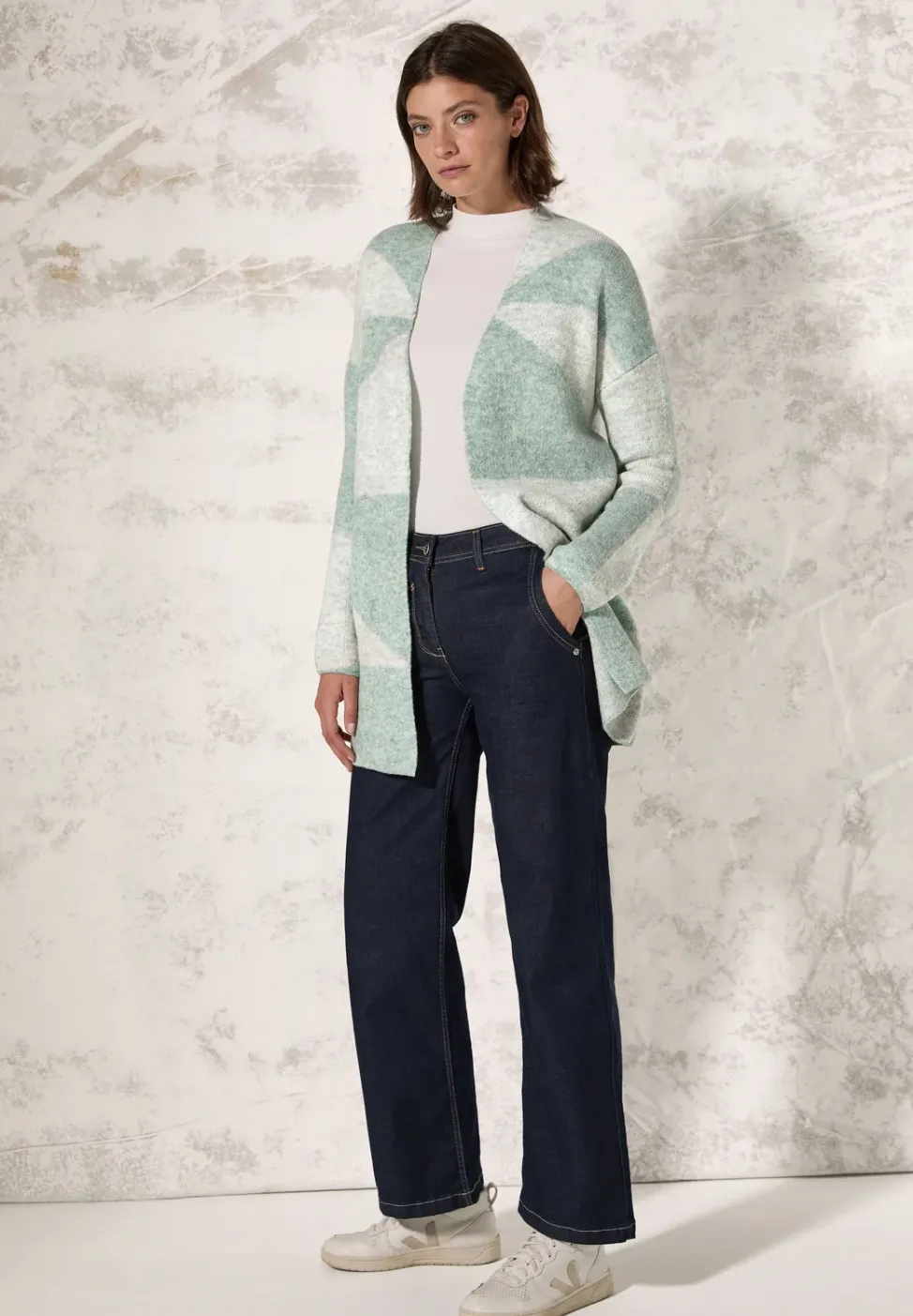 Veste en tricot à motifs