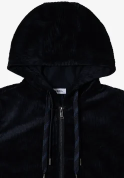 Veste en velours côtelé avec capuche