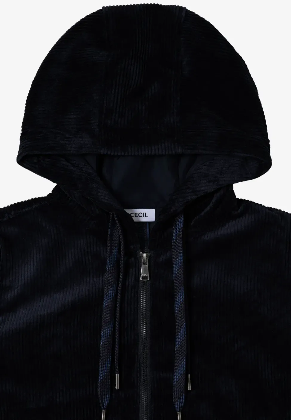 Veste en velours côtelé avec capuche