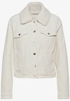 Veste en velours côtelé avec col en peluche