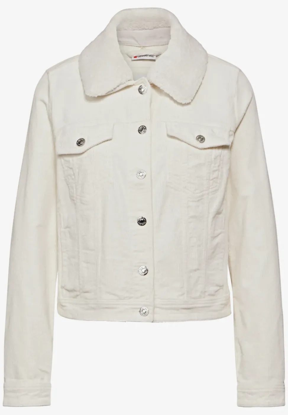 Veste en velours côtelé avec col en peluche