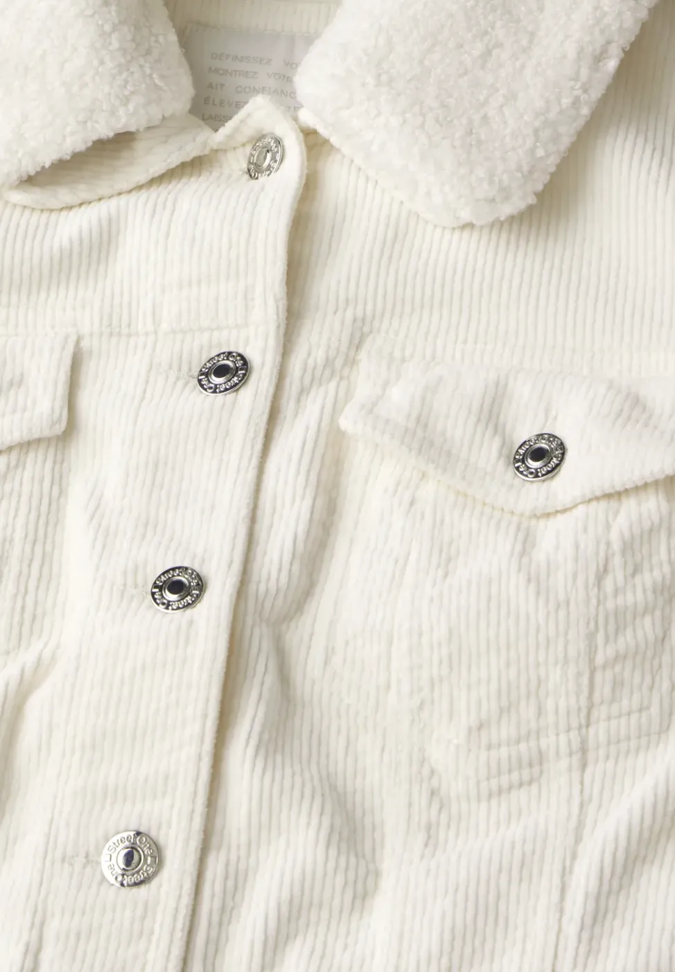 Veste en velours côtelé avec col en peluche