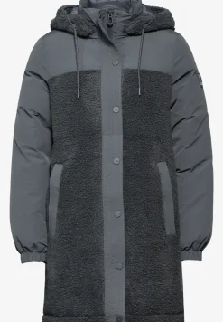 Veste longue en mélange de matières