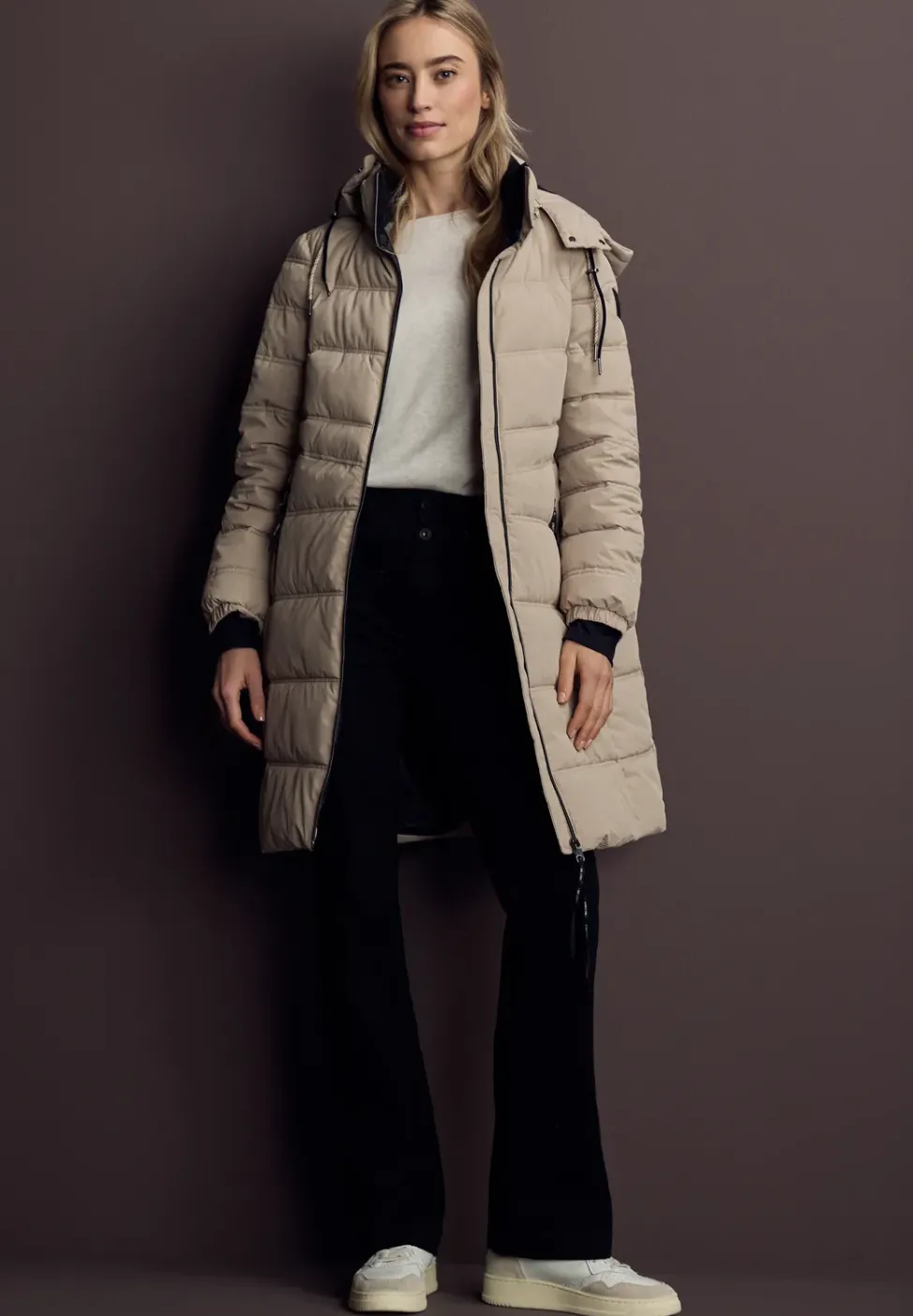 Veste longue matelassée