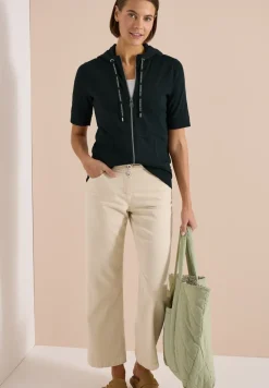 Veste à manches courtes avec sweat à capuche et fermeture éclair