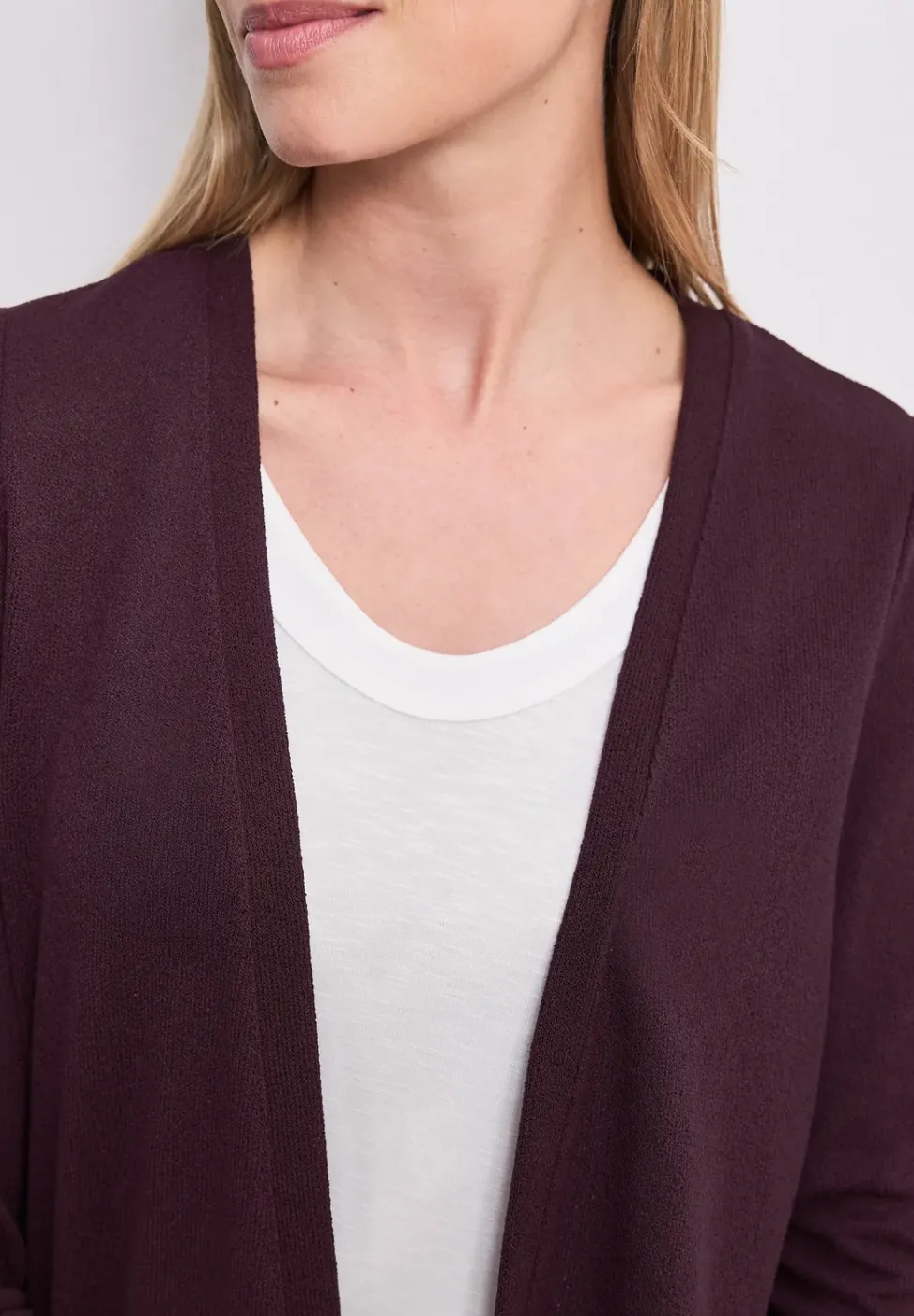 Veste à manches longues, coupe ouverte