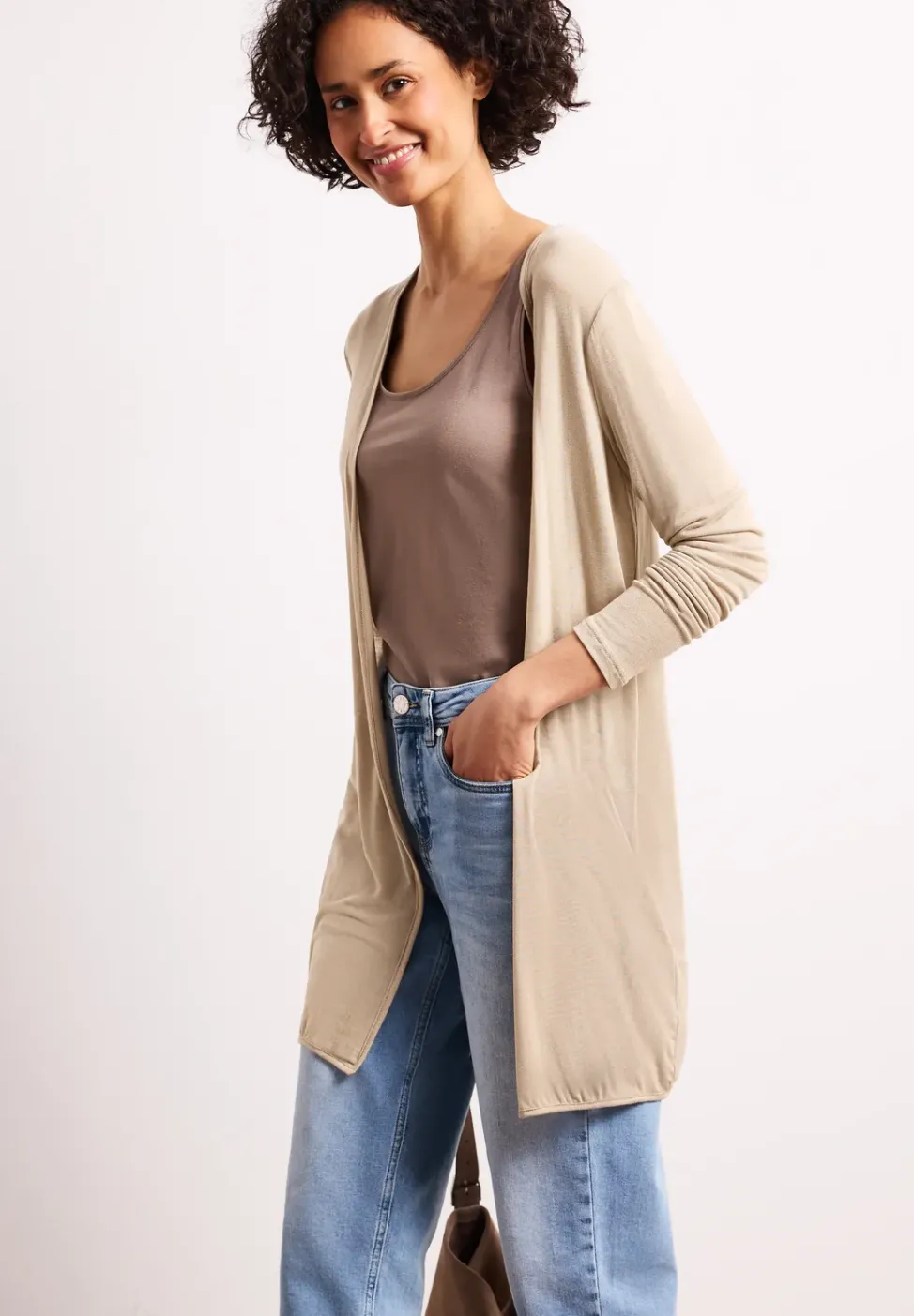 Veste à manches longues, coupe ouverte