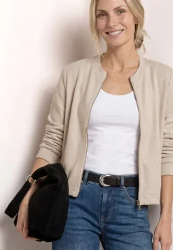 Veste à manches longues en tricot avec fermeture éclair