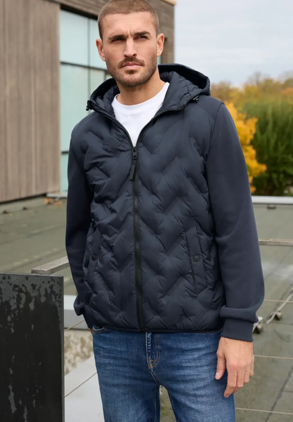 Veste matelassée avec manches en sweat