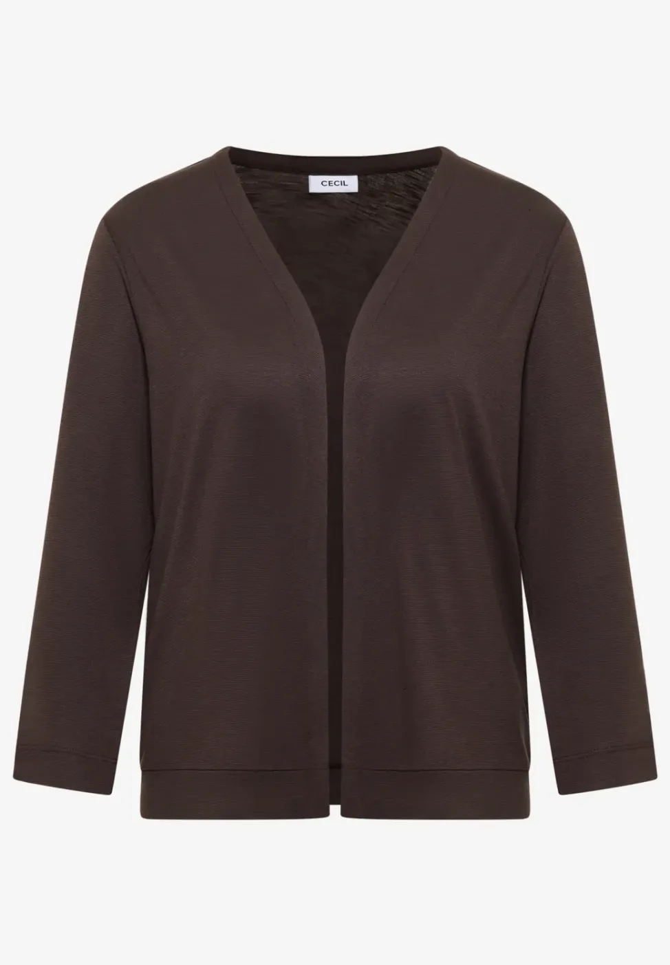 Veste ouverte en couleur unie avec manches 3/4
