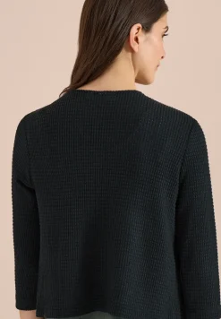 Veste ouverte à manches 3/4 en look ajouré
