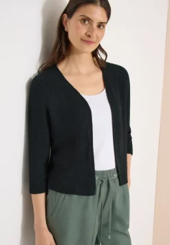 Veste ouverte à manches 3/4 en look ajouré