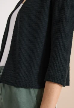Veste ouverte à manches 3/4 en look ajouré