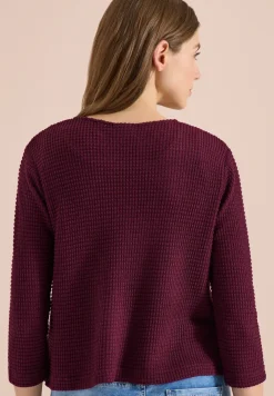Veste ouverte à manches 3/4 en look ajouré