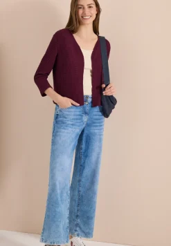 Veste ouverte à manches 3/4 en look ajouré