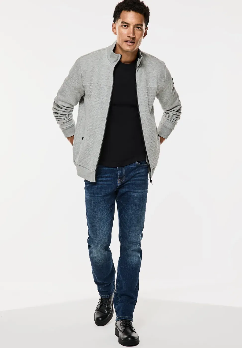 Veste sweat avec mélange de matières