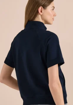 Veste sweat à manches courtes avec fermeture éclair
