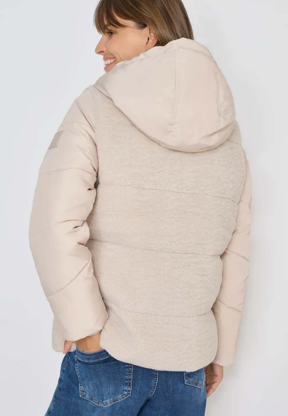 Veste Teddy avec mélange de structures