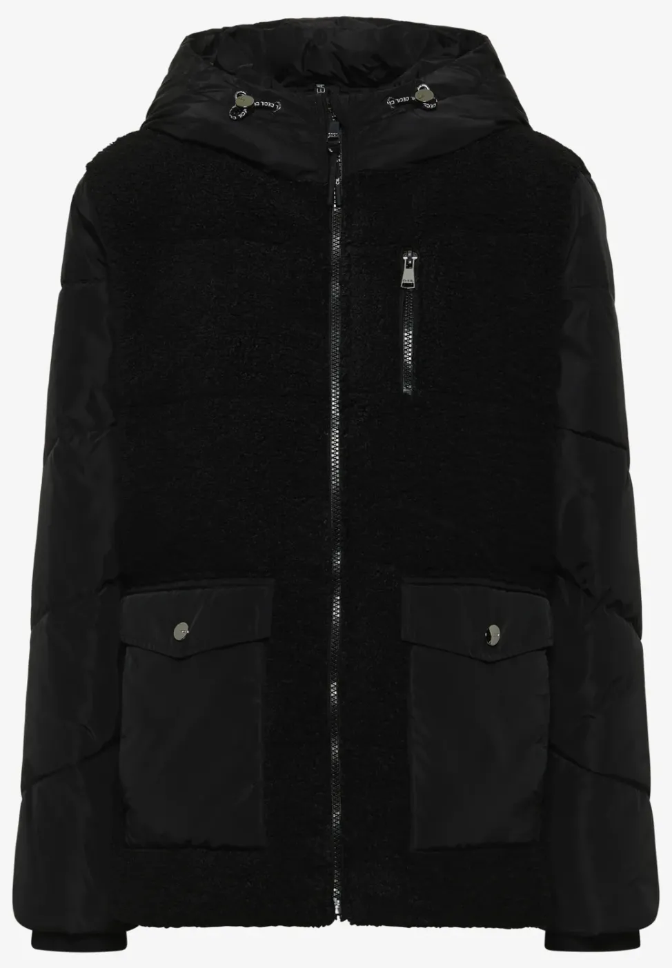 Veste Teddy avec mélange de structures