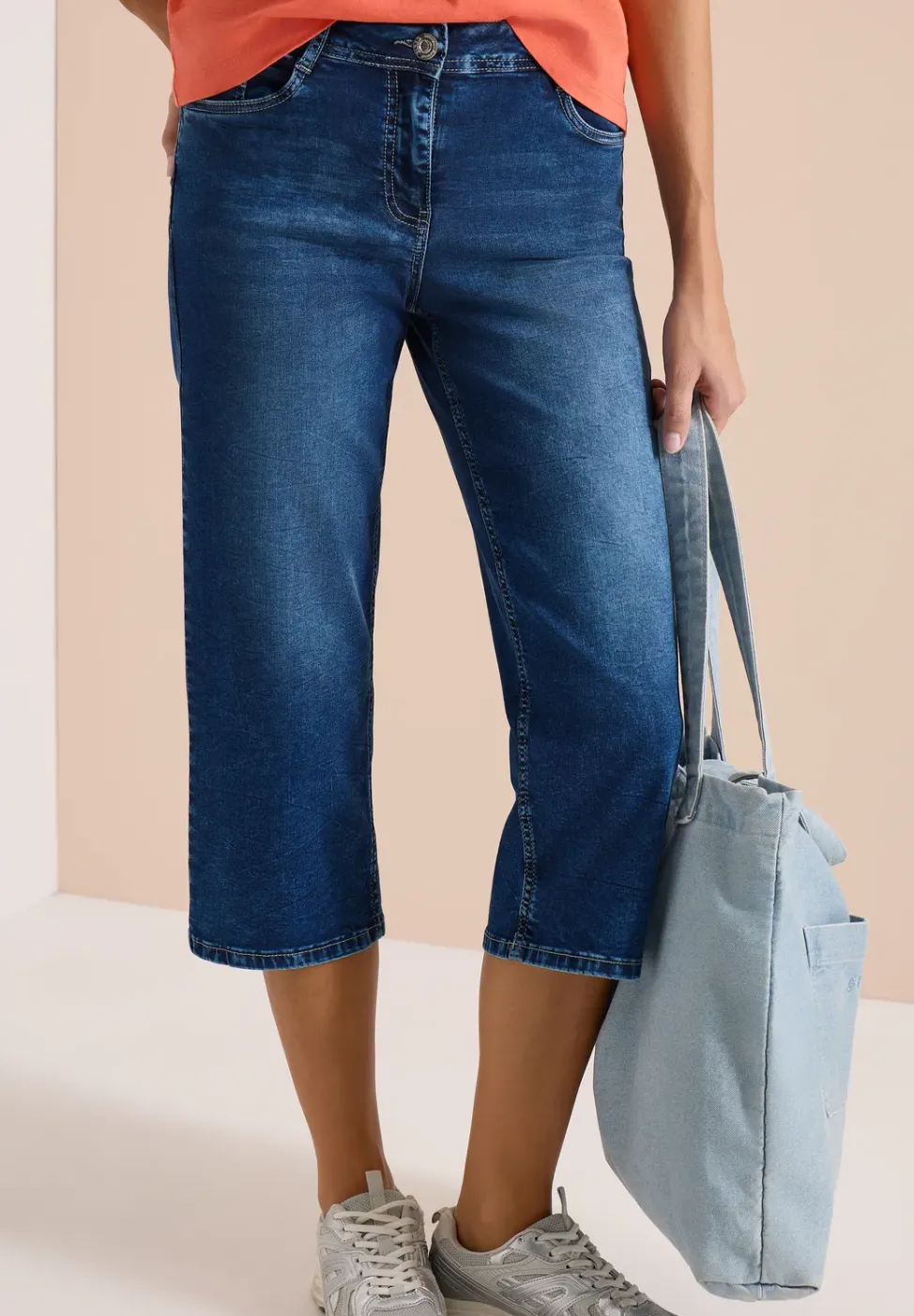 Wide Leg 3/4 Jeans en Loose Fit