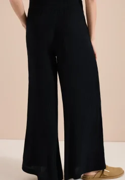 Wide Leg Pantalon avec structure crêpe