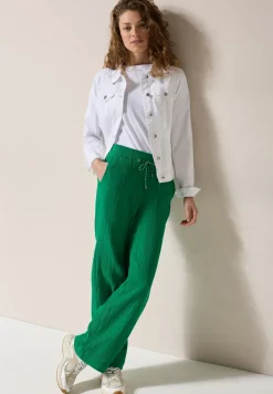 Wide Leg pantalon en mousseline de soie