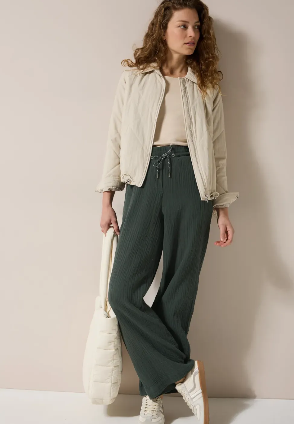 Wide Leg pantalon en mousseline de soie