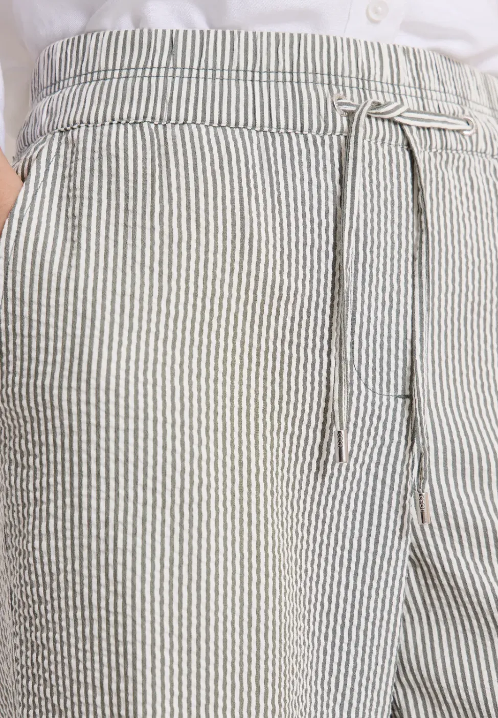 Wide Leg pantalon en qualité seersucker