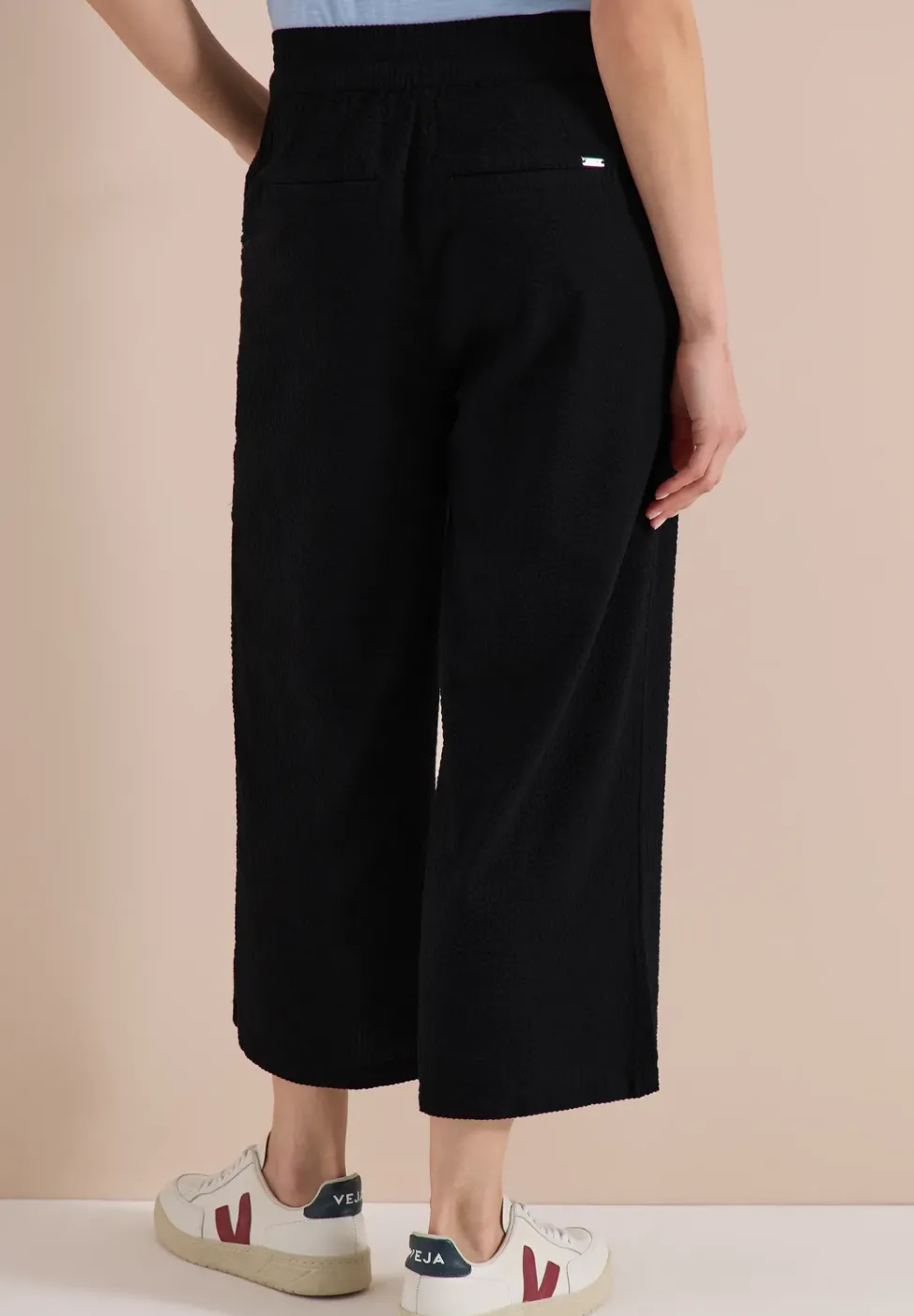 Wide Leg pantalon en qualité seersucker
