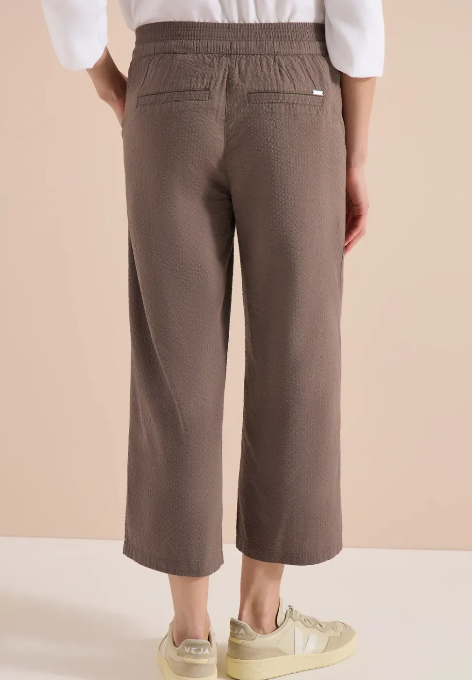 Wide Leg pantalon en qualité seersucker