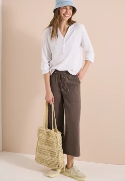 Wide Leg pantalon en qualité seersucker