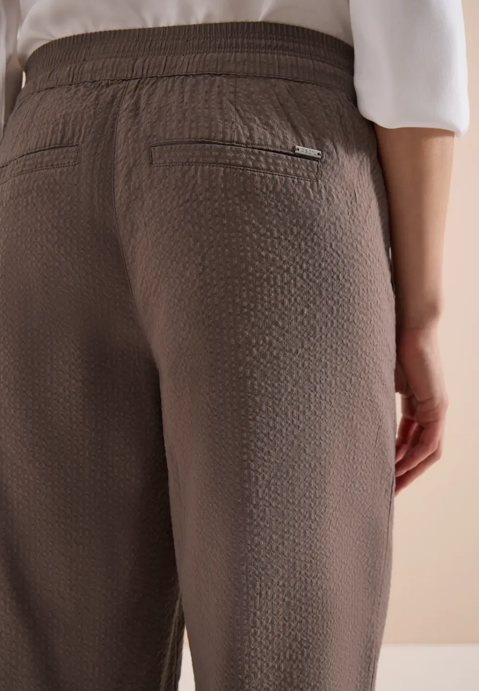 Wide Leg pantalon en qualité seersucker