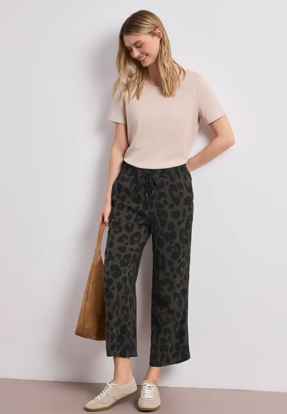 Wide Leg Pantalon Loose Fit avec imprimé