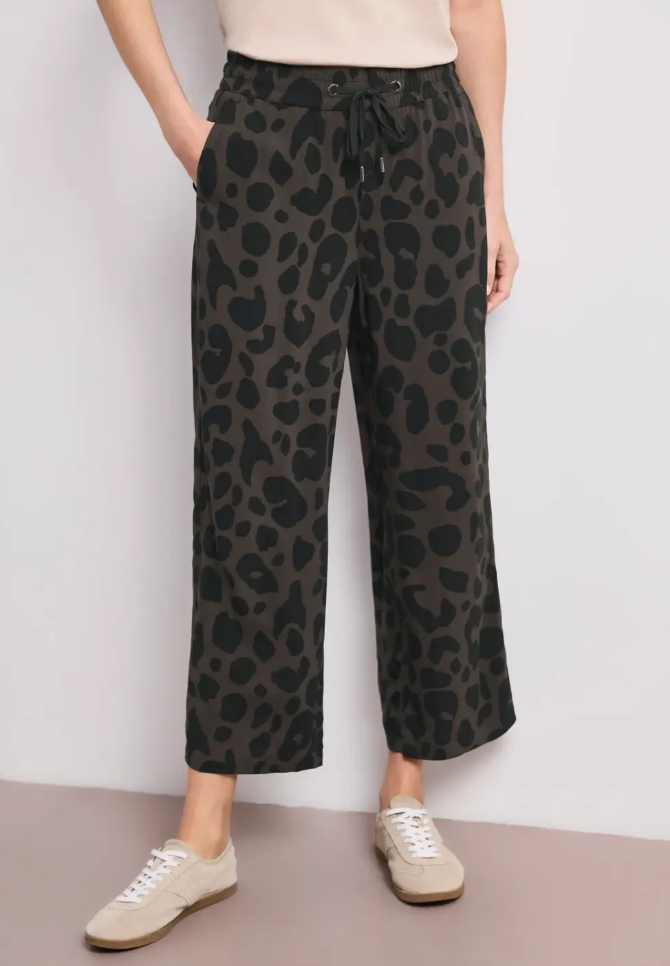 Wide Leg Pantalon Loose Fit avec imprimé