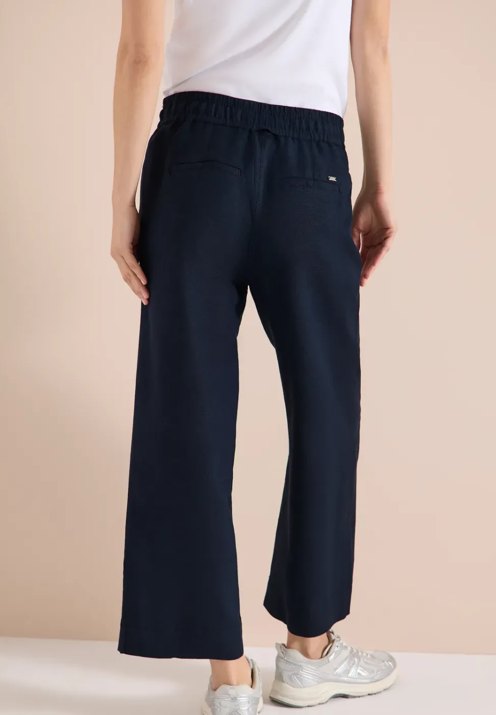 Wide Leg Pantalon Loose Fit en mélange de lin