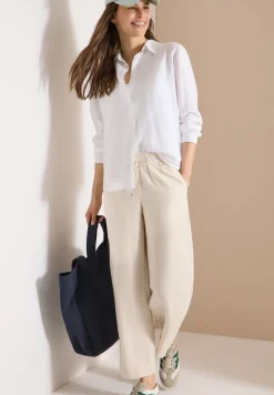 Wide Leg Pantalon Loose Fit en mélange de lin