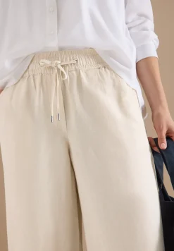 Wide Leg Pantalon Loose Fit en mélange de lin